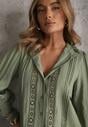 Zielona Koszula ze Stójką i Koronką Phaeninca