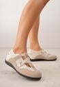 Ciemnobeżowe Tenisówki Sneakeriny z Siateczki z Zapięciem na Rzep Vianate