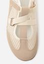 Ciemnobeżowe Tenisówki Sneakeriny z Siateczki z Zapięciem na Rzep Vianate