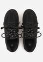 Czarne Sneakersy z Podwójnym Sznurowaniem i Geometrycznymi Wstawkami Adrearah
