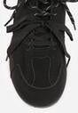 Czarne Sneakersy z Podwójnym Sznurowaniem i Geometrycznymi Wstawkami Adrearah