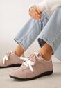 Różowe Sneakersy z Podwójnym Sznurowaniem i Geometrycznymi Wstawkami Adrearah