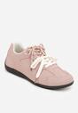 Różowe Sneakersy z Podwójnym Sznurowaniem i Geometrycznymi Wstawkami Adrearah