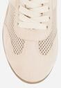 Beżowe Siateczkowe Sneakersy w Stylu Tenisówek Adranella