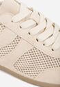 Beżowe Siateczkowe Sneakersy w Stylu Tenisówek Adranella