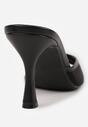 Czarne Siateczkowe Klapki na Szpilce Cirinome