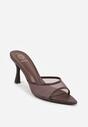 Brązowe Siateczkowe Klapki na Szpilce Cirinome