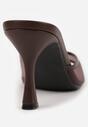 Brązowe Siateczkowe Klapki na Szpilce Cirinome