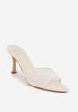 Beżowe Siateczkowe Klapki na Szpilce Cirinome
