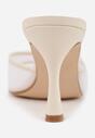 Beżowe Siateczkowe Klapki na Szpilce Cirinome