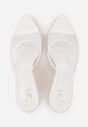 Białe Siateczkowe Klapki na Szpilce Cirinome