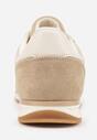 Beżowe Sneakersy Ozdobione z Boku Paskami Ariene