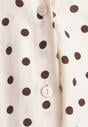 Beżowa Koszula w Groszki z Wiskozy Zdobiona Węzłem Aetherissa