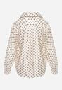 Beżowa Koszula w Groszki z Wiskozy Zdobiona Węzłem Aetherissa
