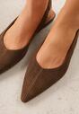 Brązowe Balerinki Typu Slingback Diarin