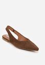 Brązowe Balerinki Typu Slingback Diarin