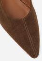 Brązowe Balerinki Typu Slingback Diarin