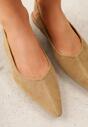 Ciemnobeżowe Balerinki Typu Slingback Diarin