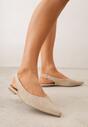 Jasnobeżowe Balerinki Typu Slingback Diarin