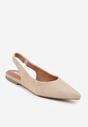 Jasnobeżowe Balerinki Typu Slingback Diarin