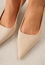Beżowe Sandały Slingback na Szpilce Kaczuszce Vetilia