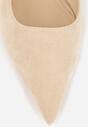 Beżowe Sandały Slingback na Szpilce Kaczuszce Vetilia