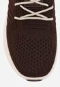 Brązowe Sneakersy na Tłoczonej Podeszwie z Elastyczną Cholewką Lamilia