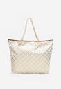 Beżowo-Złota Torebka Shopper Nemi