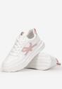Biało-Różowe Sneakersy na Platformie Pheladia
