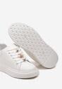 Białe Sneakersy na Grubej Podeszwie z Błyszczącymi Ozdobami na Sznurówkach Meepinora