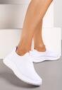 Pantofi Sport Albi Platforma Slip-On Sneakers Perforatii Walanna