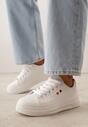 Białe Minimalistyczne Sneakersy VICES o Fasonie Tenisówek na Platformie Halanatea