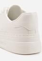 Białe Minimalistyczne Sneakersy VICES o Fasonie Tenisówek na Platformie Halanatea