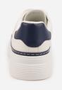 Biało-Granatowe Basicowe Sneakersy VICES Zdobione Kontrastową Lamówką przy Podeszwie Cezita
