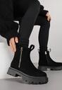 Botine Negre cu Bandă Decorativă Imprimată Dudrey