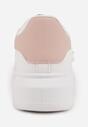 Biało-Różowe Casualowe Sneakersy z Zawieszką Misiem Ulevidia