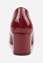 Bordowe Czółenka Vices Lakierowane na Słupku z Wkładką ze Skóry Naturalnej Tinaselle