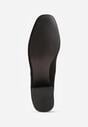 Czarne Czółenka na Słupku ze Skórzaną Wkładką Savirae