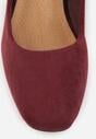 Bordowe Czółenka Vices na Obcasie z Biżuteryjnym Zdobieniem ze Sprzączką i Skórzaną Wkładką Aletan