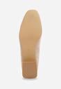 Ciemnobeżowe Czółenka z Wkładką z Naturalnej Skóry i Metaliczną Wstawką Sariann