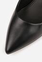 Czarne Casualowe Czółenka na Szpilce z Wkładką ze Skóry Naturalnej Lerelit