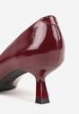 Bordowe Czółenka Lakierowane na Kaczuszce z Trójkątną Ozdobą Omenra