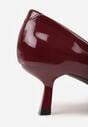 Bordowe Czółenka Lakierowane na Szpilce w Stylu Kaczuszki Ozdobione Paskami Laloma