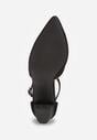 Czarne Eleganckie Czółenka Vices ze Skórzaną Wkładką i Cyrkoniami Sarirra