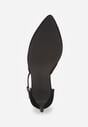 Czarne Czółenka Vices na Szpilce z Wkładką ze Skóry Naturalnej i Ozdobnym Paskiem Selarae