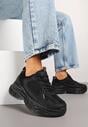 Czarne Sneakersy Vices na Platformie Ozdobione Tłoczeniem Natiselle