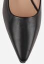 Czarne Czółenka Vices na Słupku ze Skórzaną Wkładką Zizelle