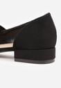 Czarne Czółenka Vices na Płaskiej Podeszwie ze Skórzaną Wkładką z Supełkiem Liliarine