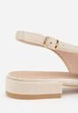 Beżowe Sandały Slingback Vices z Wkładką ze Skóry Naturalnej Annisae