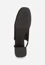 Czarne Sandały Vices na Słupku Slingback ze Skórzaną Wkładką i Cyrkoniami Nimirune